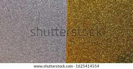 glitter horizontal background half silver and half goden