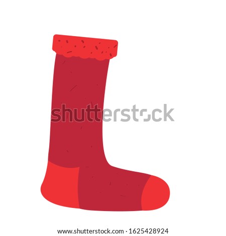 Isolated thick socks image. Winter clothes icon - Vector