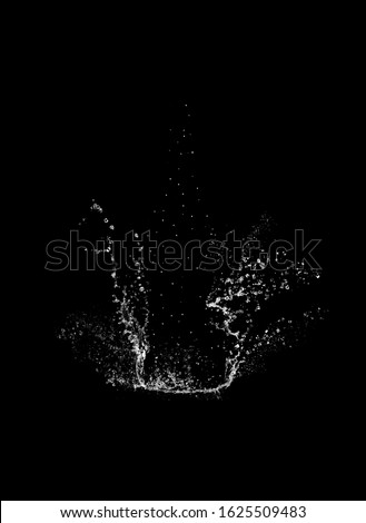 Water Splash Drops Isolated in black in form of a bottle