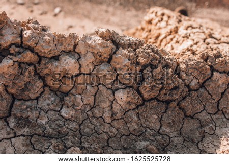 Dry soil, cracks in Gobustan, Azerbaijan. 