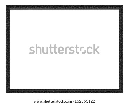 Old antique  black  picture frame wall, wallpaper, decorative objects isolated white background.