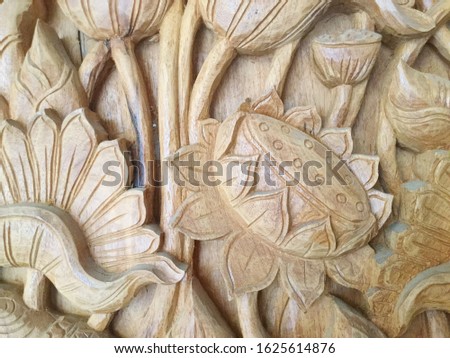 Carved wood wall close thai style