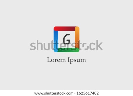 Modern abstract design template initial letter G. vector illustration