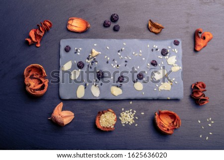 Chocolate is made by hand, with the use of fillers nuts dried fruits and spices