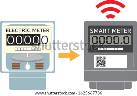 Electricity meter smart meter introduction icon illustration vector
Smart meter is electric meter