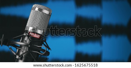 Studio microphone for recording podcasts close up