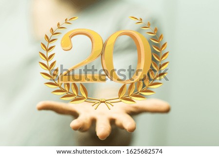20 years anniversary celebration logotype with elegant celebration
