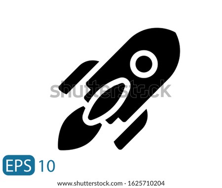 Rocket icon design template. Rocket solid style icon. Vector EPS 10