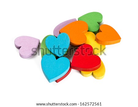 wooden hearts isolated on white