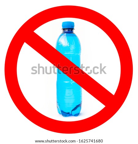 No plastic bottles sign on white background