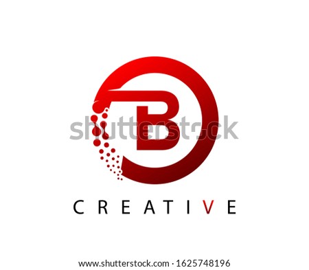 Circle B Letter Digital Network , abstract B dotted logo design.
