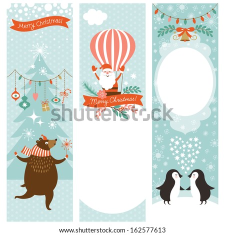 set of vertical Christmas banners 