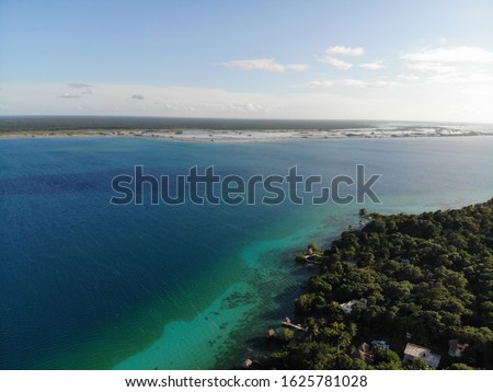 aerial photo of lagoon of bacalar