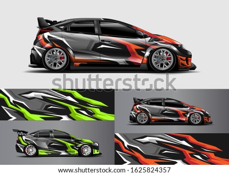 Vehicle graphic livery design vector. Abstract stripe racing background designs