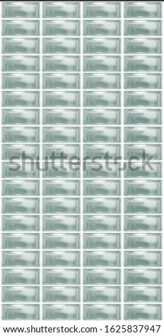 Clear transparent regtangle square bathroom glass block cube stall panel and have rough circle bubble and illustration pattern texture .Use for object and materials. Array in grids vertical line.