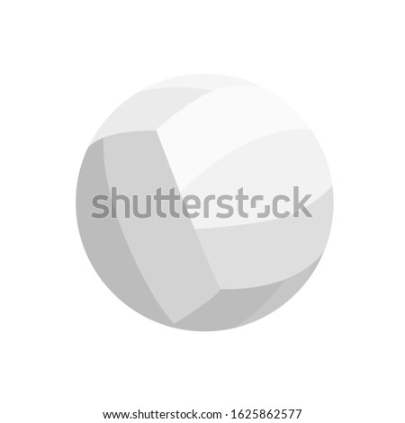 White sports volleyball ball, vector icon.