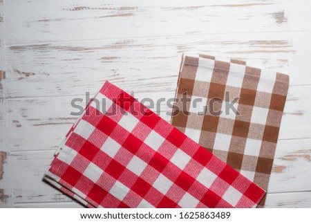 towel on wooden menu background