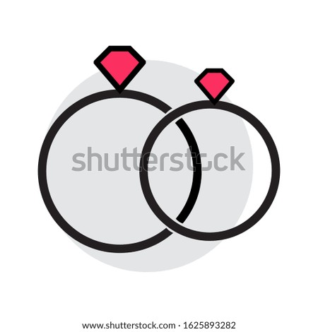 Vector diamond ring icon isolated on white background