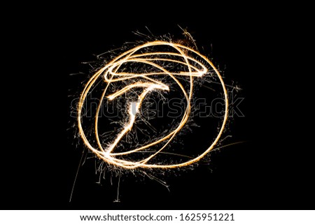 Sparkler with great yellow light and sharpness 