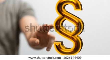paragraph law sign digital in hand 3D