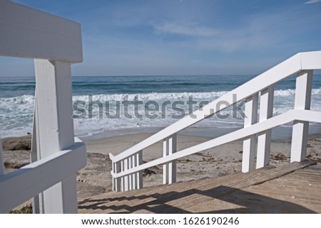 Stars to beach in San Diego California in a beautiful summer day with blue skies