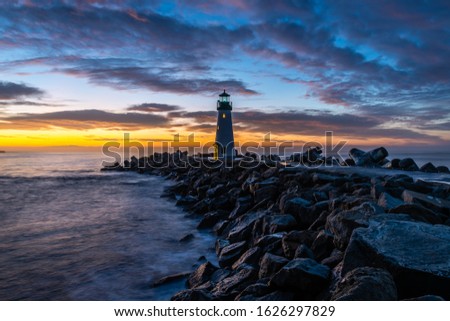 Santa Cruz's Breakwater Lighthouse at Dawn