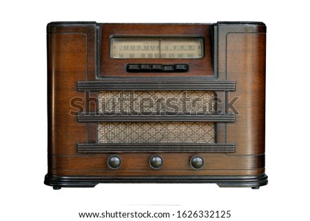Classice vintage radio from the early 1940's. Royalty-Free Stock Photo #1626332125