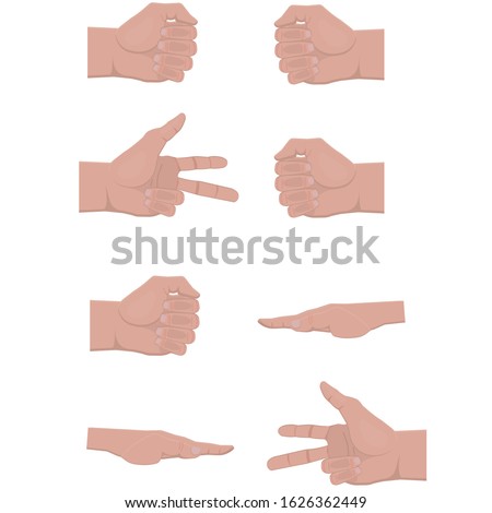 A game of rock, paper scissors. Manual the game. Vector illustration