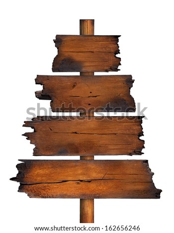 road sign christmas tree isolated on a white background