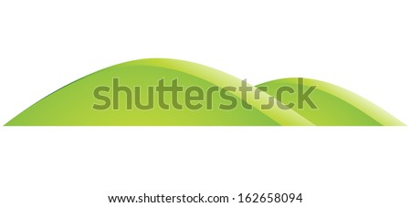 Illustration of Green Hills Cartoon isolated on a white background Royalty-Free Stock Photo #162658094