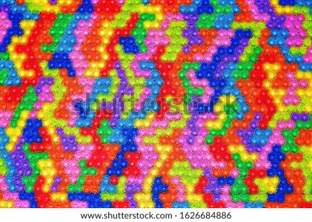 Free build abstract colourful background using small plastic components. Beautiful artistic texture pattern, creative design elements.