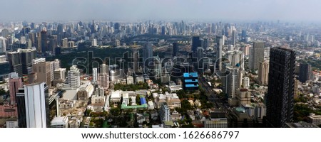 Bangkok, Thailand aerial cityscape. Panorama day view.