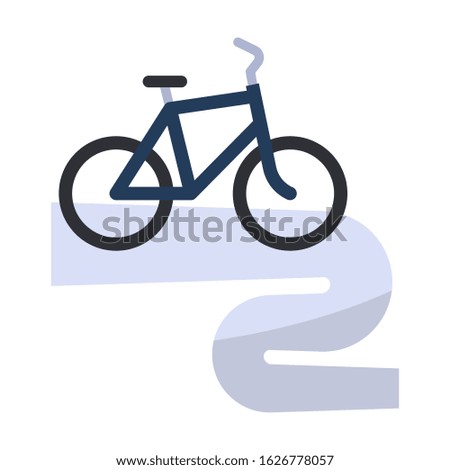 Bike tour isolated flat color icon