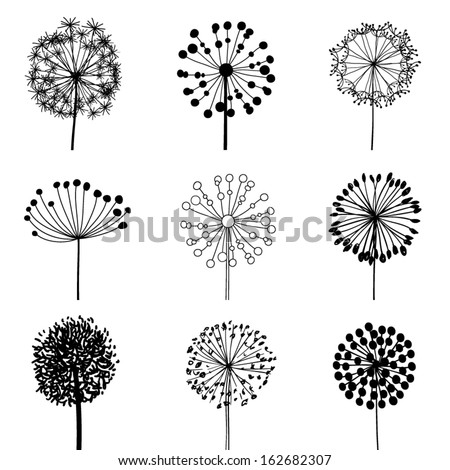 Floral Elements for design, dandelions. EPS10 Vector illustration Royalty-Free Stock Photo #162682307