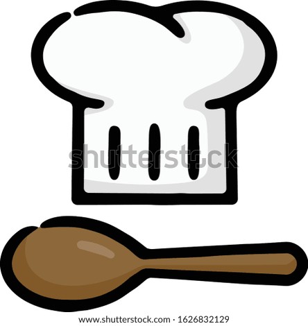 Chef's Hat With Spoon Doodle Sketch Icon