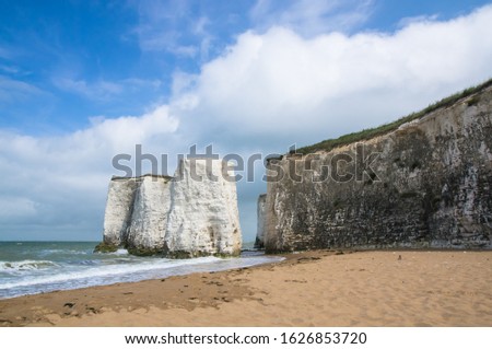 Chalk cliffs at Botany Bay beach at Broadstairs Kent England United Kingdom UK Royalty-Free Stock Photo #1626853720