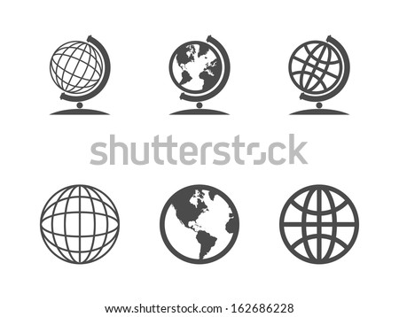 Globe icons. Vector illustration.