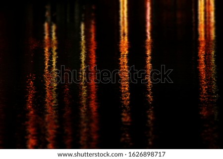 Reflections over the surface of the water