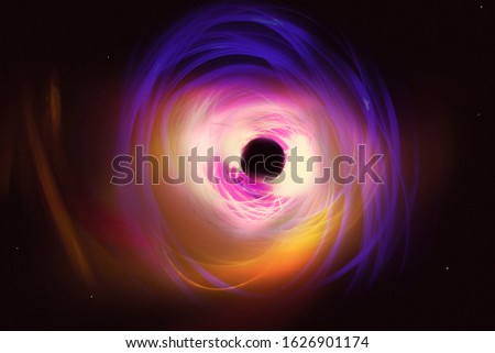 Abstract blackhole photo illustration made with light painting technic.