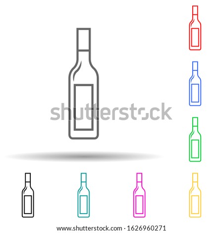bottle of alcohol multi color style icon. Simple thin line, outline vector of bottle icons for ui and ux, website or mobile application
