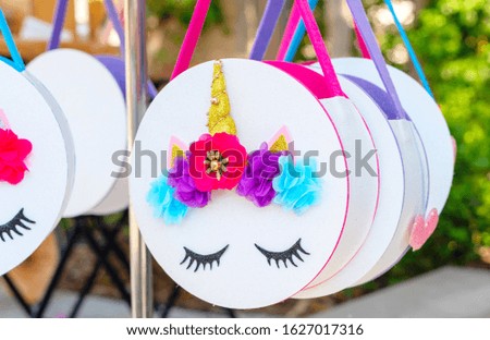 white unicorn bag for little girls