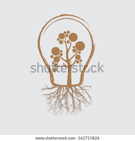 Concept tree in light bulb symbol of renewable energy