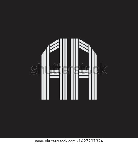 AA Logo monogram with outline style linked isolated on black background