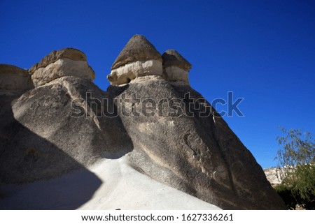 The national Park of Cappadocia, near the town of Goreme. Mountains of tuff, in which people have made their homes. Autumn.
