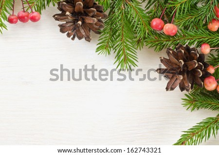Beautiful Christmas decoration on wooden background 