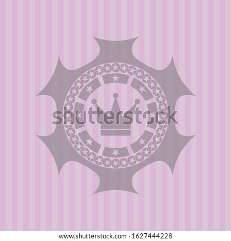 crown icon inside badge with pink background