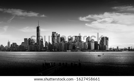 Fine art in black and white of NYC skyline