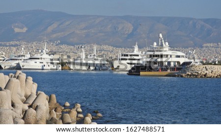 Zoom photo of yachts docked in faliro area, Attica, Greece