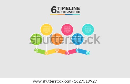 6 step timeline infographic element. Business concept with six options and number, steps or processes. data visualization. Vector illustration.
