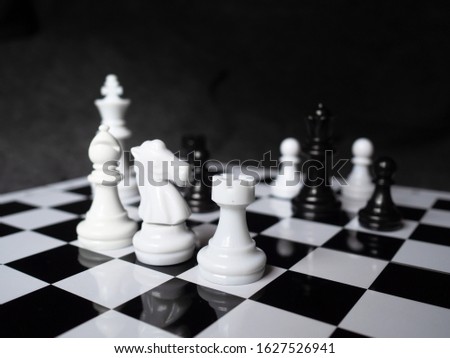 Chess game to demonstrate competition to success playing, the business strategy. 
